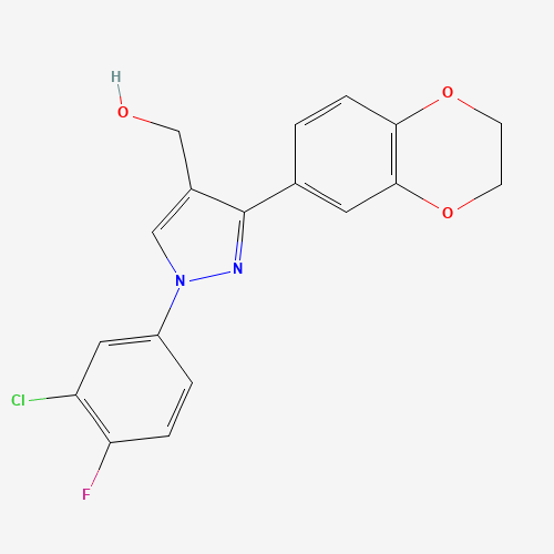 (1-(3-CHLORO-4-FLUOROPHENYL)-3-(2,3-DIHYDROBENZO[B][1,4]DIOXIN-7-YL)-1H-PYRAZOL-4-YL)METHANOL