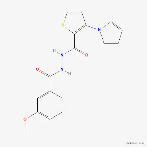 Molecular Structure of 672925-23-4 (N'-(3-methoxybenzoyl)-3-(1H-pyrrol-1-yl)-2-thiophenecarbohydrazide)