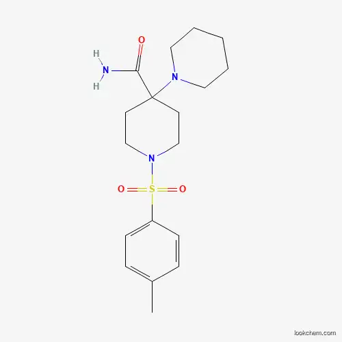Molecular Structure of 681850-23-7 (1-(4-Methylphenyl)sulfonyl-4-piperidin-1-ylpiperidine-4-carboxamide)
