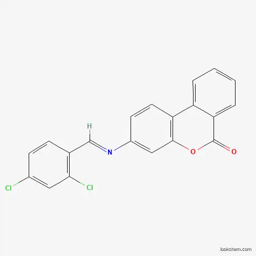 Molecular Structure of 6967-06-2 (3-[(2,4-Dichlorobenzylidene)amino]-6H-dibenzo[b,d]pyran-6-one)