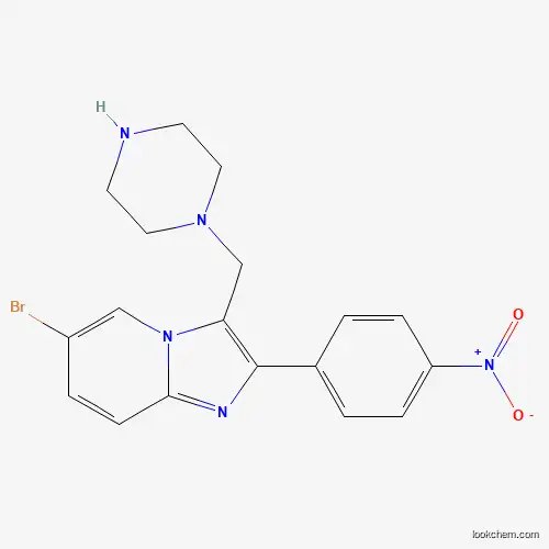 Molecular Structure of 727977-36-8 (6-Bromo-2-(4-nitrophenyl)-3-piperazin-1-ylmethylimidazo[1,2-a]pyridine)