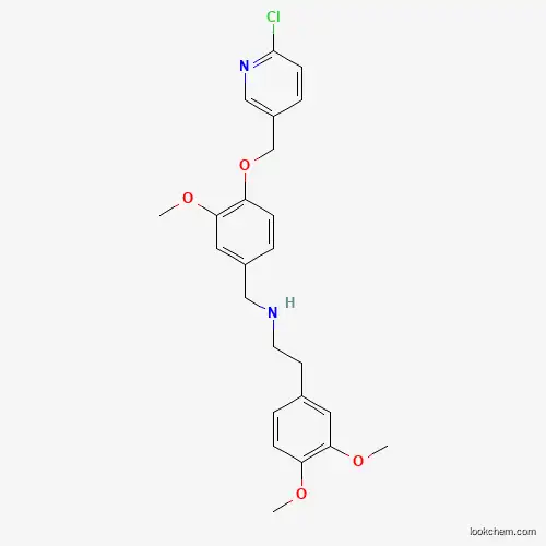 Molecular Structure of 775294-82-1 (N-(4-((6-chloropyridin-3-yl)methoxy)-3-methoxybenzyl)-2-(3,4-dimethoxyphenyl)ethanamine)