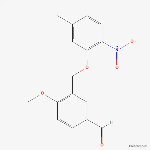 Molecular Structure of 832737-58-3 (4-Methoxy-3-[(5-methyl-2-nitrophenoxy)methyl]benzaldehyde)