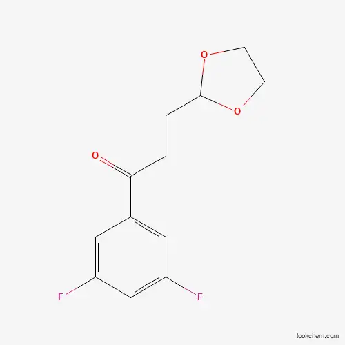 Molecular Structure of 842124-03-2 (1-(3,5-Difluorophenyl)-3-(1,3-dioxolan-2-yl)propan-1-one)