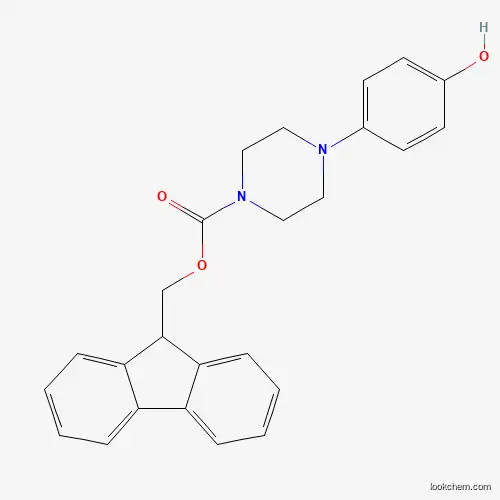 Molecular Structure of 885949-83-7 (9H-fluoren-9-ylmethyl 4-(4-hydroxyphenyl)piperazine-1-carboxylate)