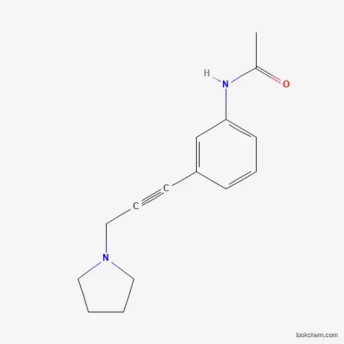 Molecular Structure of 885950-23-2 (N-{3-[3-(1-Pyrrolidinyl)-1-propynyl]-phenyl}acetamide)