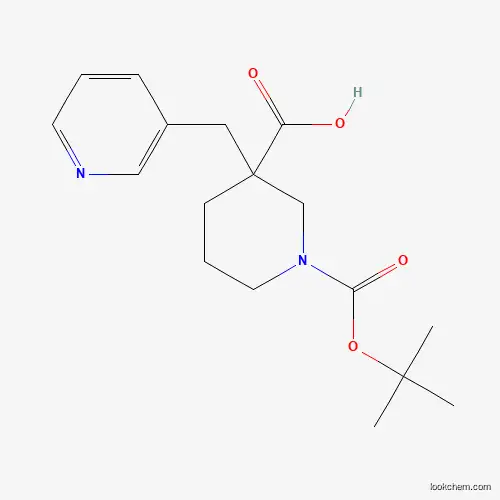 Molecular Structure of 887344-18-5 (1-[(Tert-butyl)oxycarbonyl]-3-pyridin-3-ylmethylpiperidine-3-carboxylic acid)