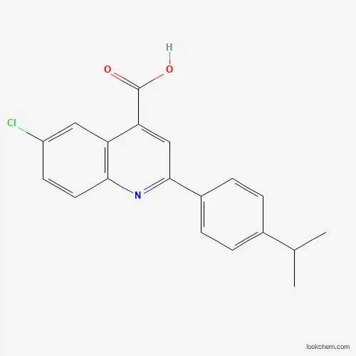 Molecular Structure of 897560-12-2 (6-Chloro-2-(4-isopropylphenyl)quinoline-4-carboxylic acid)