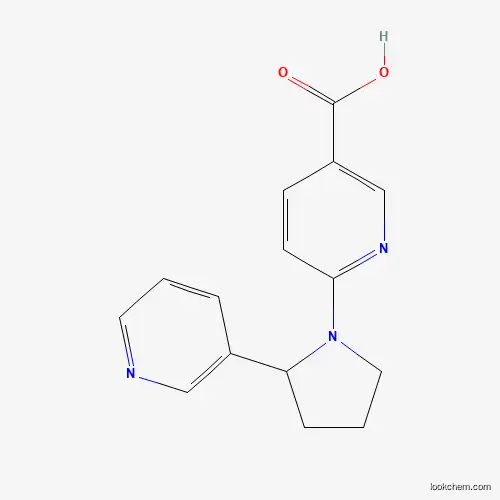 Molecular Structure of 904817-27-2 (6-[2-(Pyridin-3-yl)pyrrolidin-1-yl]pyridine-3-carboxylic acid)