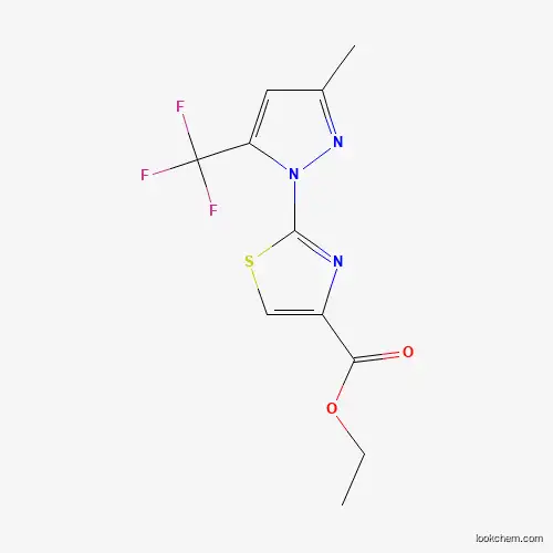 Molecular Structure of 955975-47-0 (ethyl 2-[3-methyl-5-(trifluoromethyl)-1H-pyrazol-1-yl]-1,3-thiazole-4-carboxylate)