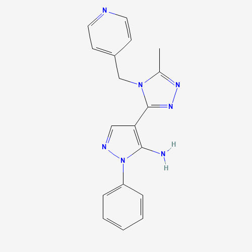 4-[5-Methyl-4-(4-pyridinylmethyl)-4H-1,2,4-triazol-3-yl]-1-phenyl-1H-pyrazol-5-amine