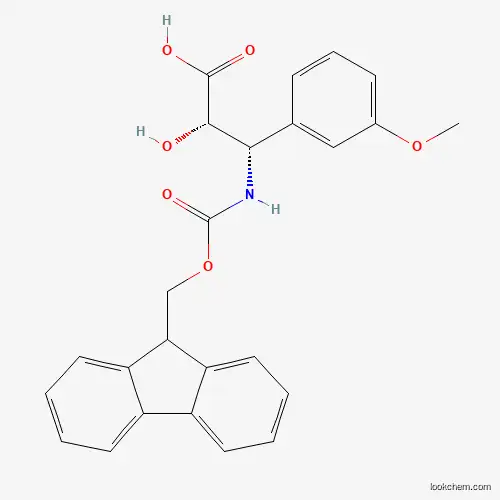 Molecular Structure of 959576-00-2 ((2S,3S)-3-((((9H-Fluoren-9-yl)methoxy)carbonyl)amino)-2-hydroxy-3-(3-methoxyphenyl)propanoic acid)