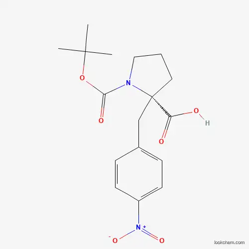 Molecular Structure of 959581-73-8 ((S)-1-(tert-Butoxycarbonyl)-2-(4-nitrobenzyl)pyrrolidine-2-carboxylic acid)