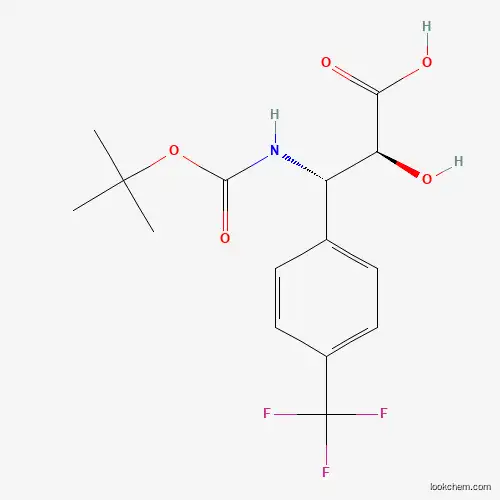 Molecular Structure of 959582-10-6 ((2S,3S)-3-((tert-Butoxycarbonyl)amino)-2-hydroxy-3-(4-(trifluoromethyl)phenyl)propanoic acid)