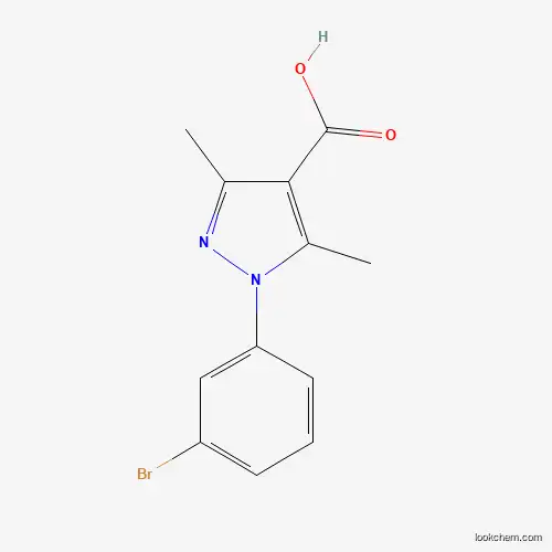 Molecular Structure of 959582-69-5 (1-(3-Bromophenyl)-3,5-dimethyl-1H-pyrazole-4-carboxylic acid)