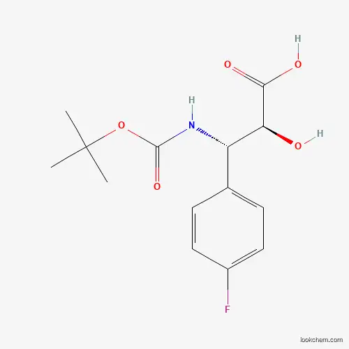 Molecular Structure of 959583-77-8 ((2S,3S)-3-((tert-Butoxycarbonyl)amino)-3-(4-fluorophenyl)-2-hydroxypropanoic acid)