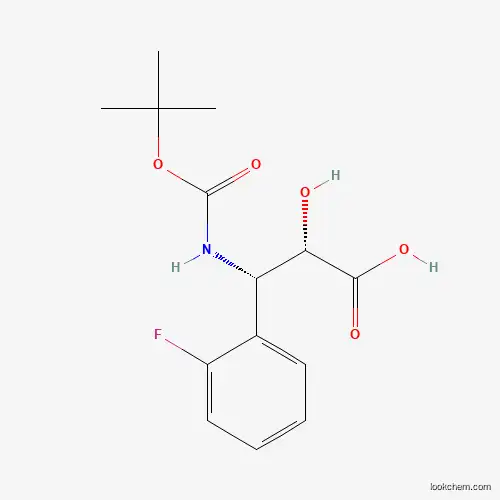Molecular Structure of 959583-93-8 ((2S,3S)-3-((tert-Butoxycarbonyl)amino)-3-(2-fluorophenyl)-2-hydroxypropanoic acid)