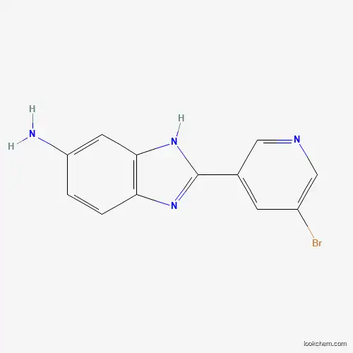 Molecular Structure of 1035818-96-2 (2-(5-Bromopyridin-3-yl)-1H-1,3-benzodiazol-6-amine)