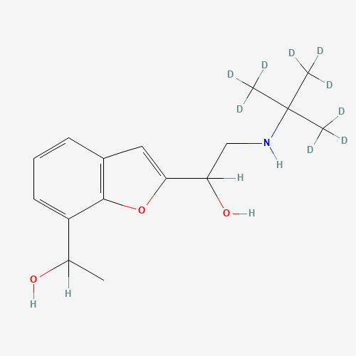 Molecular Structure of 1185069-74-2 (2-[[1,1,1,3,3,3-Hexadeuterio-2-(trideuteriomethyl)propan-2-yl]amino]-1-[7-(1-hydroxyethyl)-1-benzofuran-2-yl]ethanol)