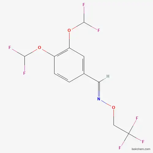 Molecular Structure of 1202859-59-3 ((E)-1-[3,4-Bis(difluoromethoxy)phenyl]-N-(2,2,2-trifluoroethoxy)methanimine)