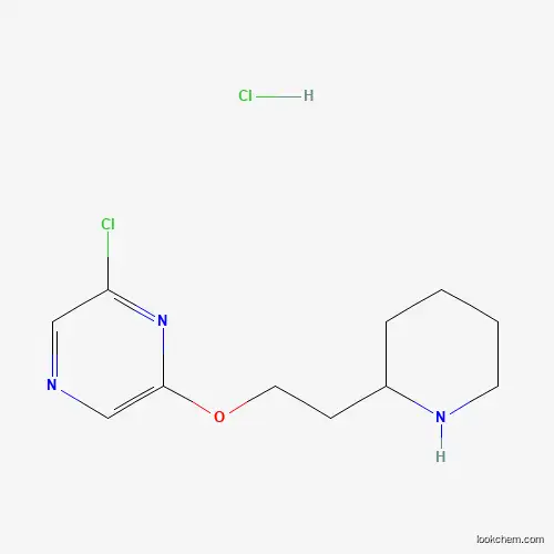 Molecular Structure of 1220039-00-8 (6-Chloro-2-pyrazinyl 2-(2-piperidinyl)ethyl ether hydrochloride)