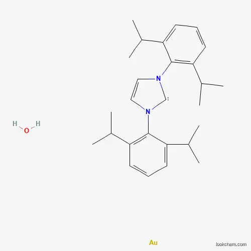 Molecular Structure of 1240328-73-7 ((1,3-Bis(2,6-bis(1-methylethyl)phenyl)-1,3-dihydro-2H-imidazol-2-ylidene)hydroxygold)