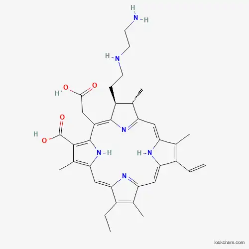 Molecular Structure of 124499-99-6 (21H,23H-Porphine-5-acetic acid, 7-(2-((2-aminoethyl)amino)ethyl)-3-carboxy-13-ethenyl-18-ethyl-7,8-dihydro-2,8,12,17-tetramethyl-, (7S,8S)-)