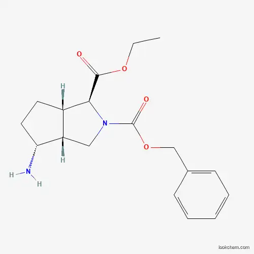 Molecular Structure of 1251021-48-3 (2-benzyl 1-ethyl (1S,3aR,4R,6aS)-4-aminohexahydrocyclopenta[c]pyrrole-1,2(1H)-dicarboxylate)