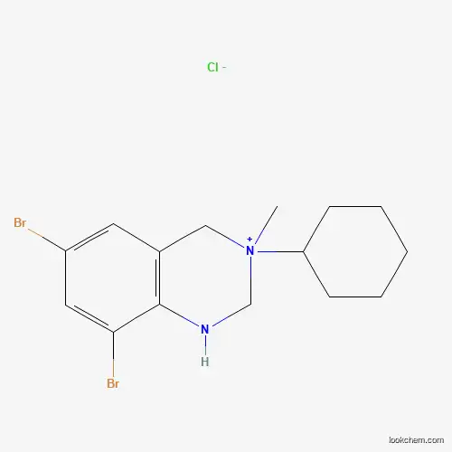 Molecular Structure of 1660957-93-6 ((3RS)-6,8-Dibromo-3-cyclohexyl-3-methyl-1,2,3,4-tetrahydroquinazolin-3-ium Chloride)