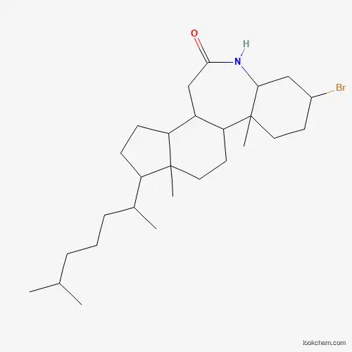 Molecular Structure of 30270-57-6 (5-Bromo-7a,9a-dimethyl-10-(6-methylheptan-2-yl)hexadecahydrobenzo[b]indeno[5,4-d]azepin-2(1h)-one)