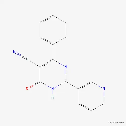 Molecular Structure of 320417-45-6 (4-Hydroxy-6-phenyl-2-(3-pyridinyl)-5-pyrimidinecarbonitrile)