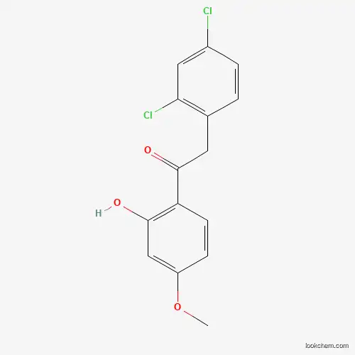 Molecular Structure of 477334-56-8 (2-(2,4-Dichlorophenyl)-1-(2-hydroxy-4-methoxyphenyl)ethanone)