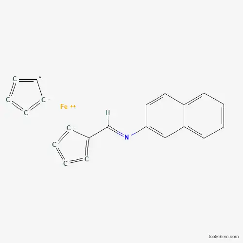 Molecular Structure of 53522-69-3 (Iron(2+) cyclopenta-2,3,4,5-tetraen-2-id-1-yl 5-{[(naphthalen-2-yl)imino]methyl}cyclopenta-1,2,3,4-tetraen-1-ide (1/1/1))