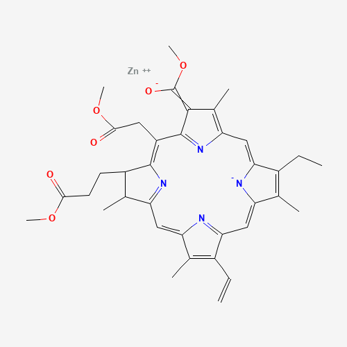 Zinc;methyl 12-ethenyl-7-ethyl-20-(2-methoxy-2-oxoethyl)-18-(3-methoxy-3-oxopropyl)-3,8,13,17-tetramethyl-17,18-dihydroporphyrin-22,24-diide-2-carboxylate