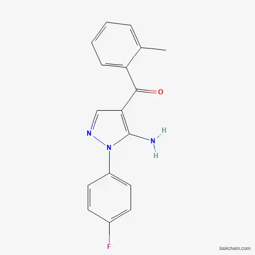 Molecular Structure of 618091-44-4 ((5-Amino-1-(4-fluorophenyl)-1H-pyrazol-4-YL)(O-tolyl)methanone)
