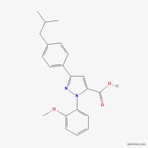 Molecular Structure of 618382-75-5 (3-(4-Isobutylphenyl)-1-(2-methoxyphenyl)-1H-pyrazole-5-carboxylic acid)