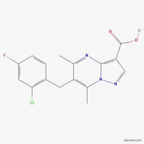 6-(2-chloro-4-fluorobenzyl)-5,7-dimethylpyrazolo[1,5-a]pyrimidine-3-carboxylic acid