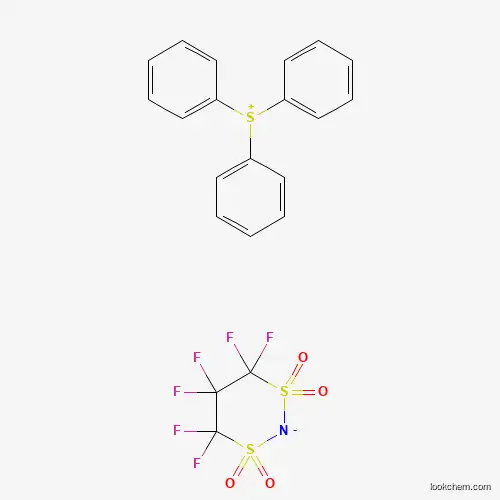 Molecular Structure of 808752-25-2 (4,4,5,5,6,6-Hexafluoro-1lambda6,3lambda6-dithia-2-azanidacyclohexane 1,1,3,3-tetraoxide;triphenylsulfanium)