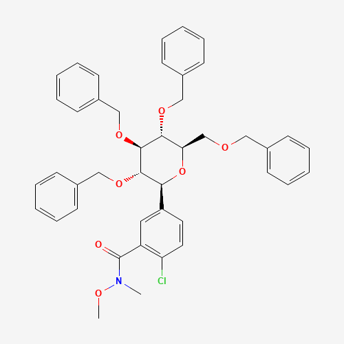 2-CHLORO-N-METHOXY-N-METHYL-5-[(2S,3S,4R,5R,6R)-3,4,5-TRIS(BENZYLOXY)-6-[(BENZYLOXY)METHYL]OXAN-2-YL]BENZAMIDE
