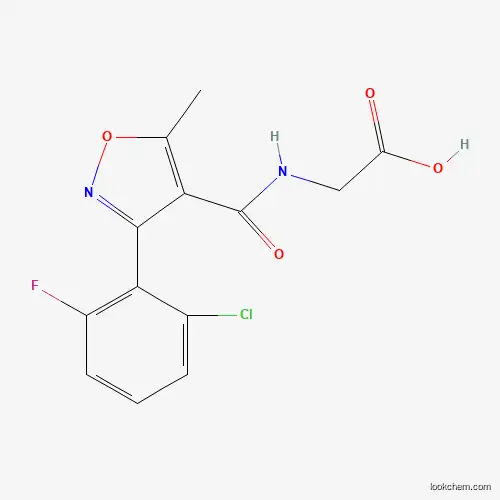 Molecular Structure of 866150-92-7 (2-({[3-(2-Chloro-6-fluorophenyl)-5-methyl-4-isoxazolyl]carbonyl}amino)acetic acid)
