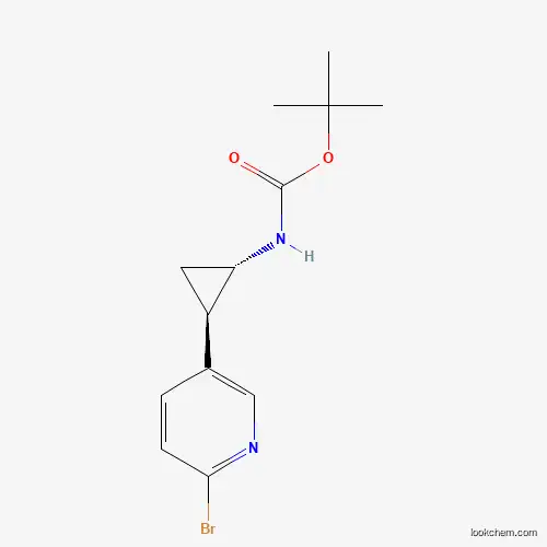 Molecular Structure of 918305-73-4 (tert-butyl N-[(1S,2R)-rel-2-(6-bromopyridin-3-yl)cyclopropyl]carbamate)