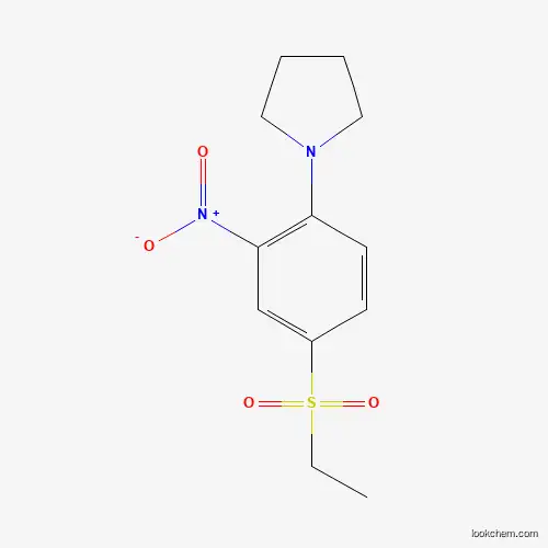Molecular Structure of 942474-31-9 (1-[4-(Ethylsulfonyl)-2-nitrophenyl]pyrrolidine)