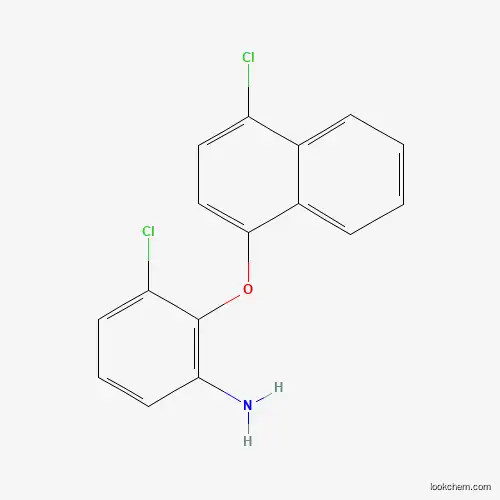 Molecular Structure of 946727-63-5 (3-Chloro-2-[(4-chloro-1-naphthyl)oxy]aniline)