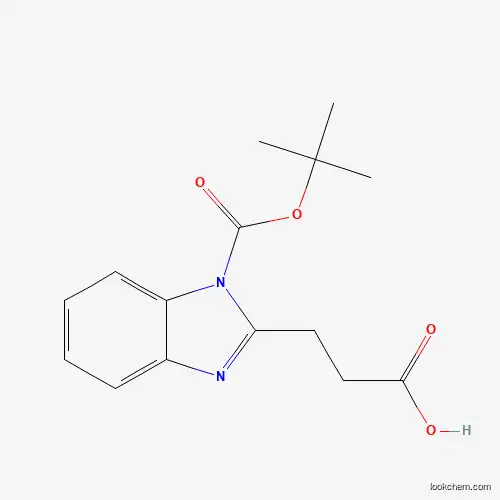 Molecular Structure of 953061-74-0 (3-(1-(Tert-butoxycarbonyl)-1H-benzo[D]imidazol-2-YL)propanoic acid)