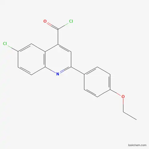 Molecular Structure of 1160263-33-1 (6-Chloro-2-(4-ethoxyphenyl)quinoline-4-carbonyl chloride)