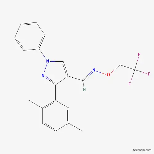 Molecular Structure of 1202859-61-7 (3-(2,5-Dimethylphenyl)-1-phenyl-1H-pyrazole-4-carbaldehyde O-(2,2,2-trifluoroethyl)-oxime)