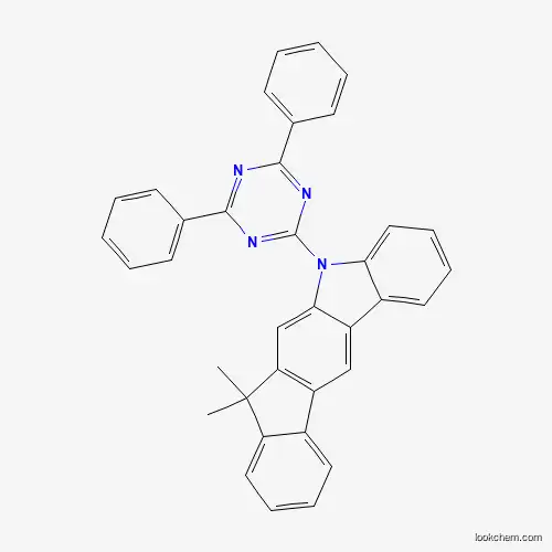 Molecular Structure of 1257220-48-6 (10-(4,6-Diphenyl-1,3,5-triazin-2-yl)-12,12-dimethyl-10,12-dihydro-10-azaindeno[2,1-b]fluorene)