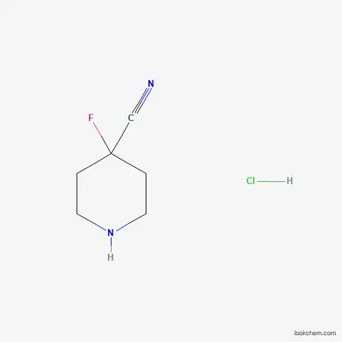 Molecular Structure of 1374653-45-8 (4-Fluoropiperidine-4-carbonitrile hydrochloride)