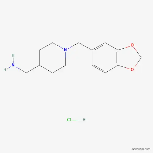 Molecular Structure of 1417793-72-6 ((1-(Benzo[d][1,3]dioxol-5-ylmethyl)piperidin-4-yl)methanamine hydrochloride)