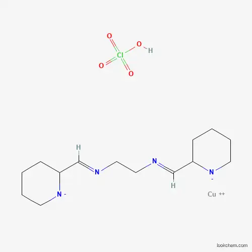 Molecular Structure of 15975-08-3 (Copper(2+) 2,2'-{ethane-1,2-diylbis[azanylylidene(E)methanylylidene]}di(piperidin-1-ide)--perchloric acid (1/1/1))